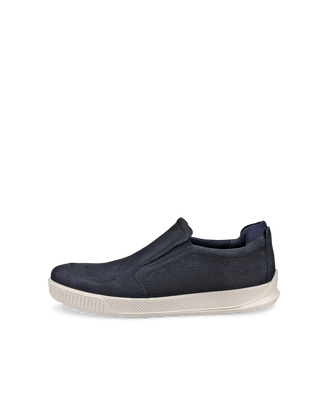 Zapatillas de nobuk sin cordones ECCO® Byway para hombre - Azul - Outside