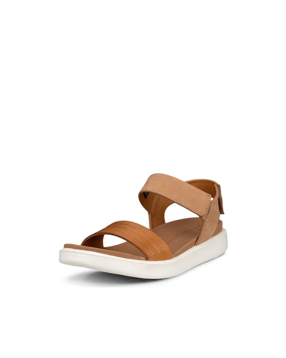 Women's ECCO® Flowt Nubuck Flat Sandal - Brown - Main