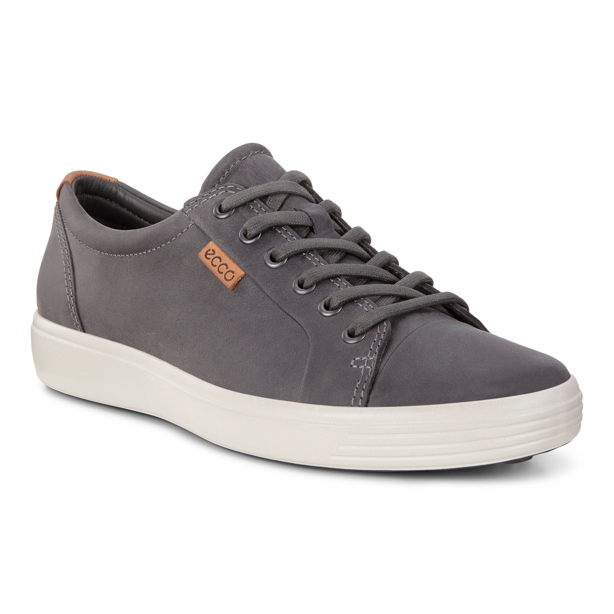 Men's ECCO® Soft 7 Leather Sneaker - Grey - Main