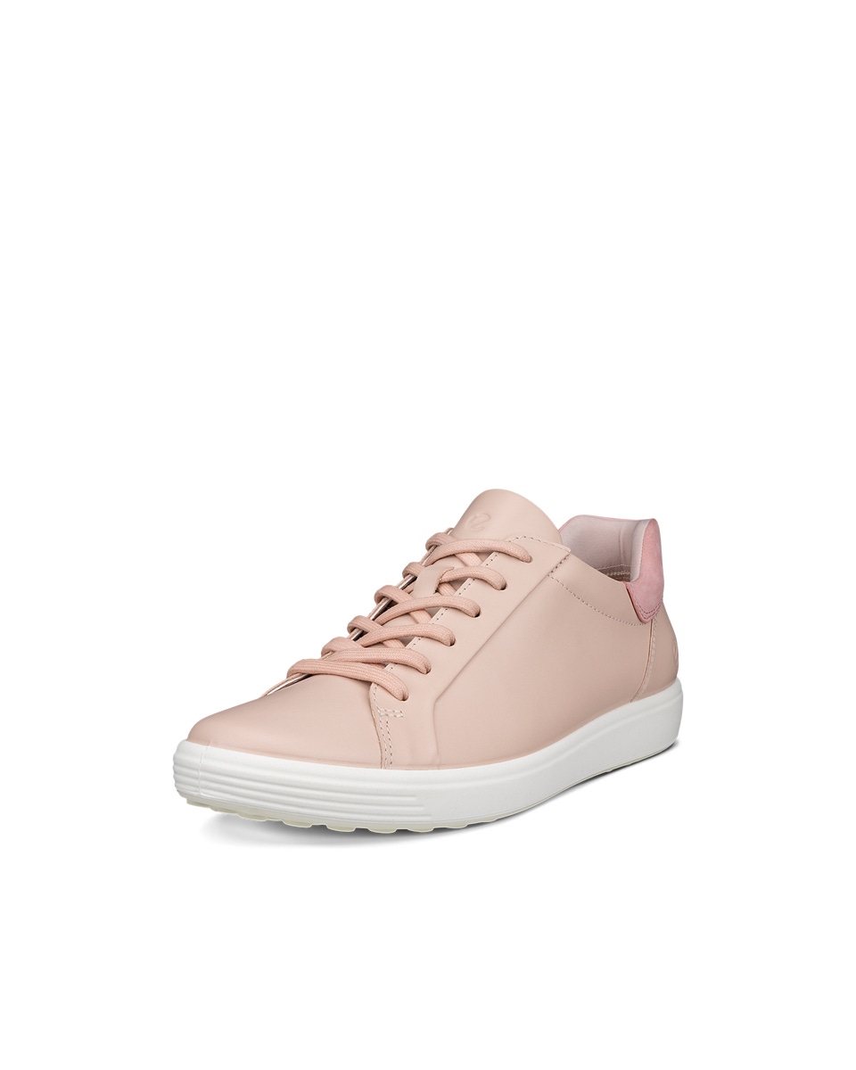 Women s ECCO Soft 7 Leather Slip In Sneaker Pink