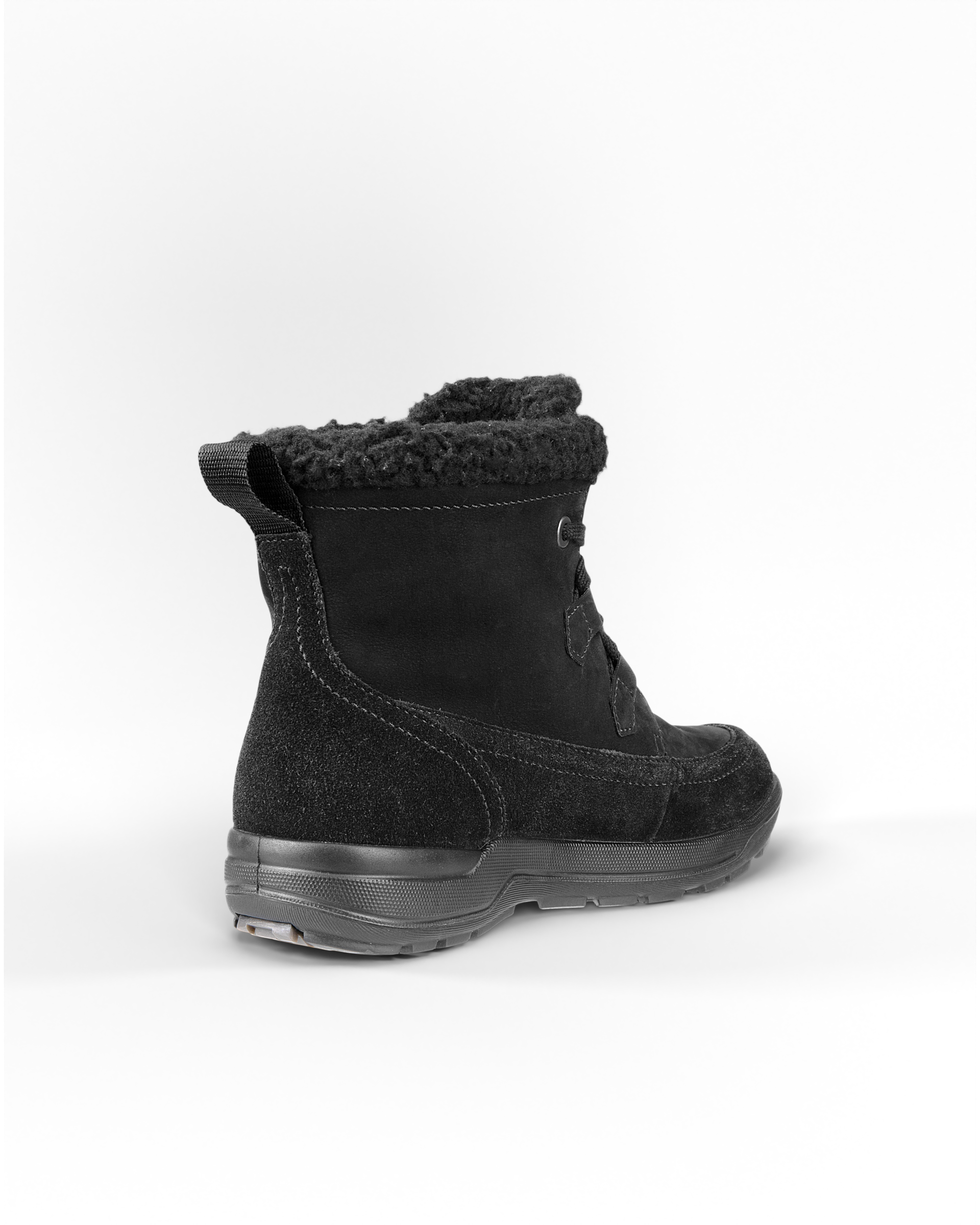 Women's ECCO® Trace Lite Nubuck Waterproof Winter Boot - Black - Back