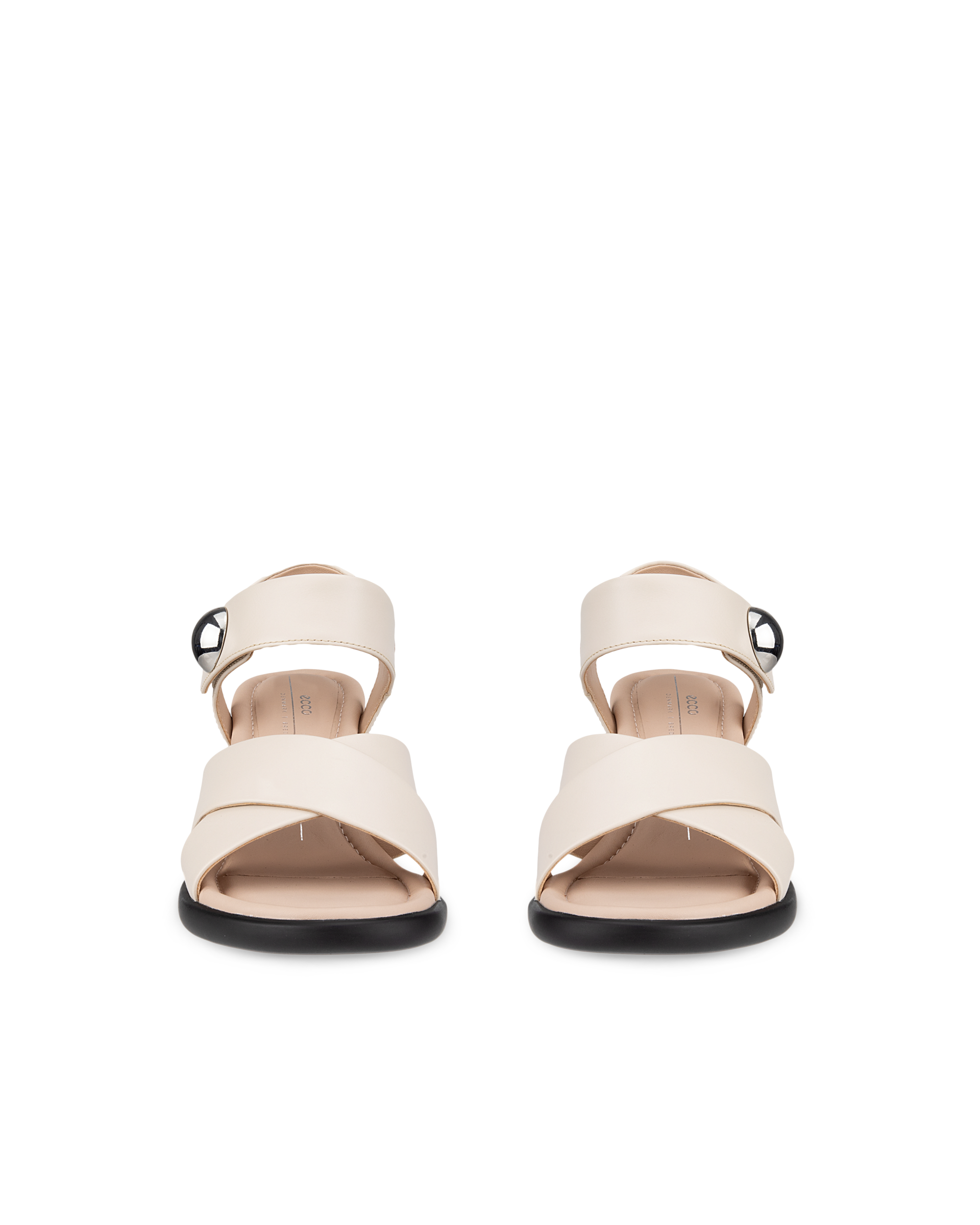 여성용 ECCO® Sculpted Sandal LX 55 가죽 힐 샌들 - Beige - Front pair