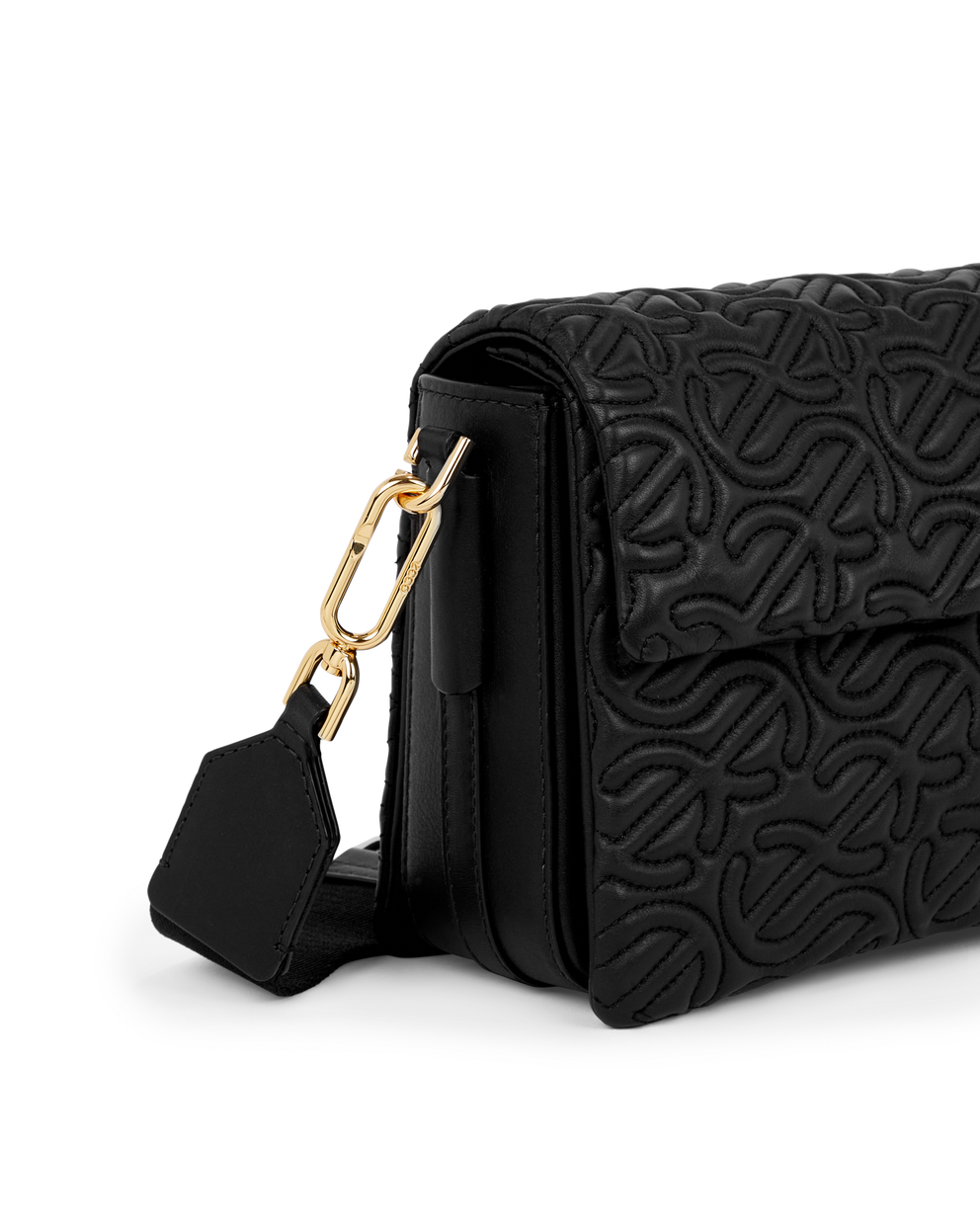 ECCO® Pinch Large Quilted Wave Leather Crossbody Bag - Black - Detail-2