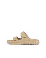 Men's ECCO® Cozmo Nubuck Two Strap Sandal - Brown - Outside