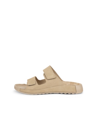 ECCO® Cozmo sandale en nubuck deux brides pour homme - Brun - Outside