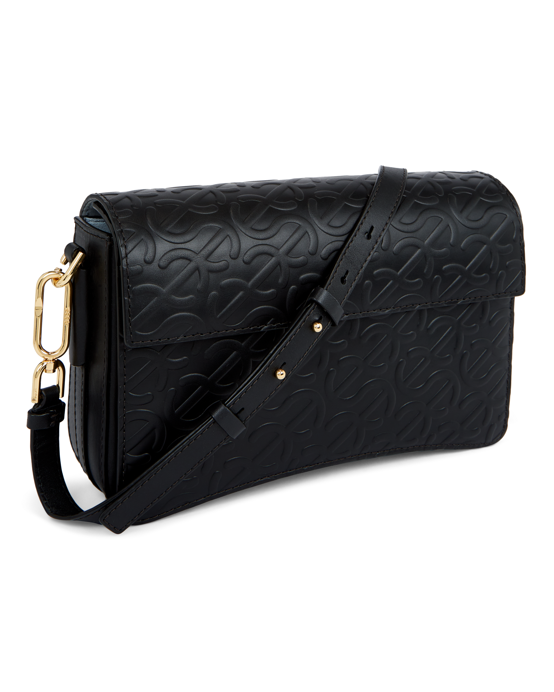 ECCO® Pinch Large Wave Leather Crossbody Bag - Black - Main