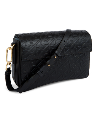 ECCO® Pinch Large Wave Leather Crossbody Bag - Black - Main