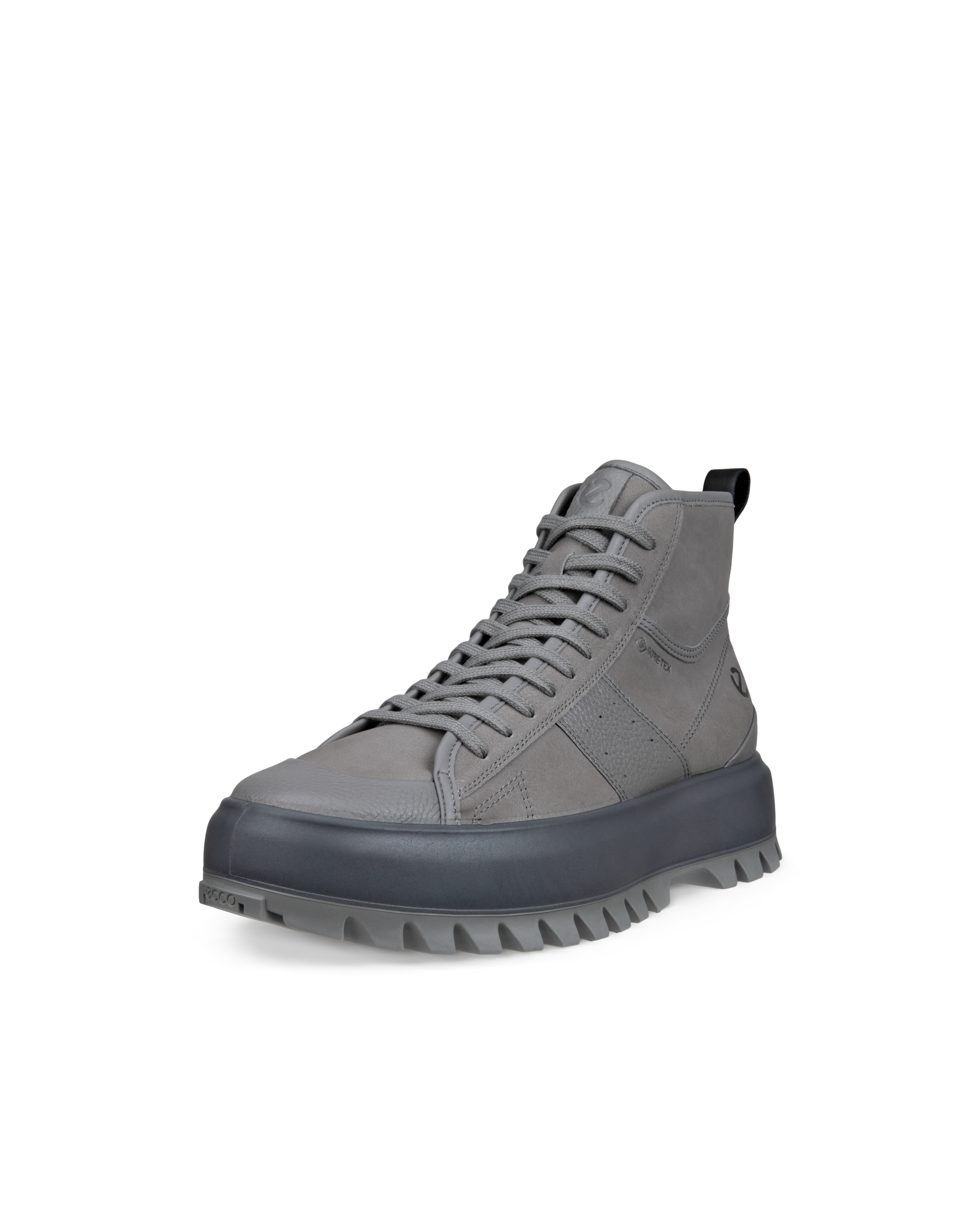 Men's ECCO® Street Ace Rugged Nubuck Gore-Tex High-Top Sneaker - Grey - Main