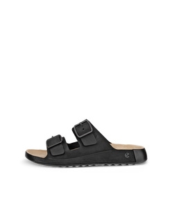 Sandalette à deux brides en nubuck ECCO® Cozmo pour homme - Noir - Outside