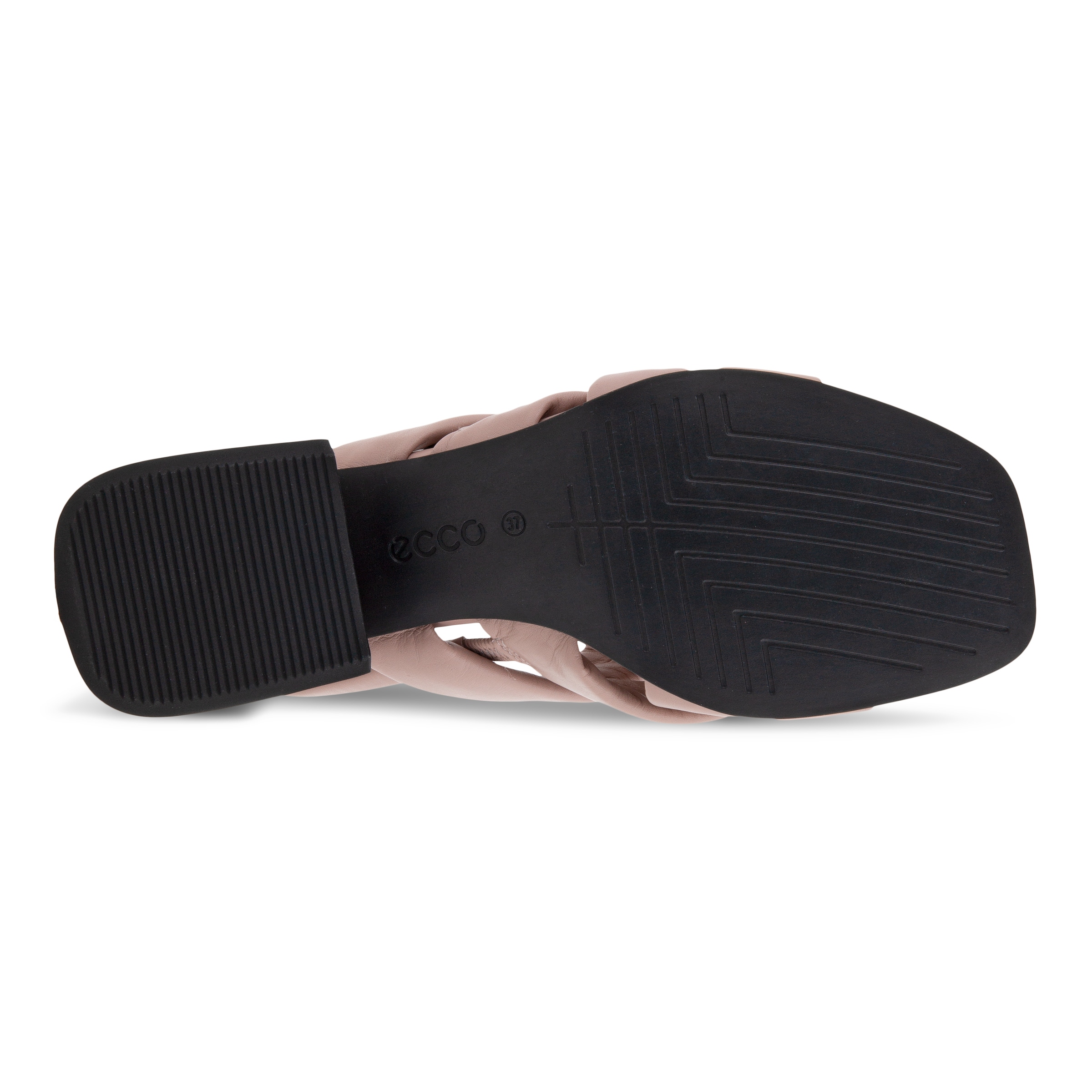 ECCO Women's Elevate Squared Block Heeled Sandals - Pink - Sole