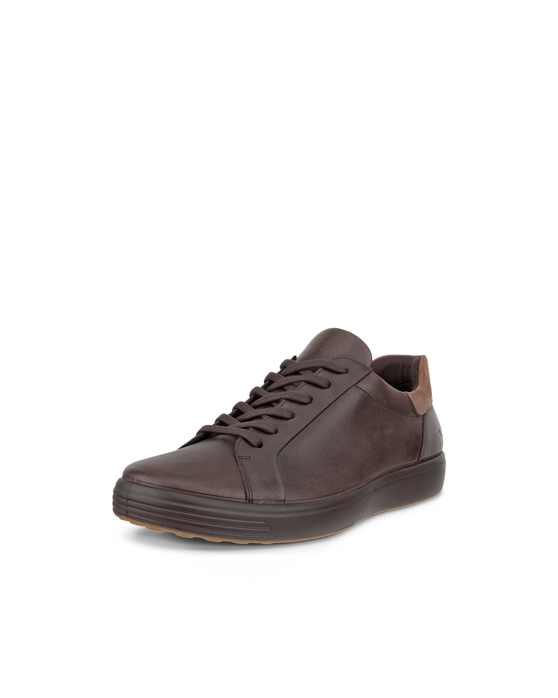 Men's ECCO® Soft 7 Leather Slip-In Sneaker - Brown - Main