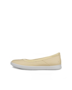 Women's ECCO® Barentz Leather Ballerina - Yellow - Outside