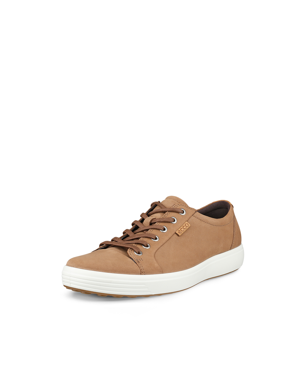 Men's ECCO® Soft 7 Nubuck Sneaker - Brown - Main