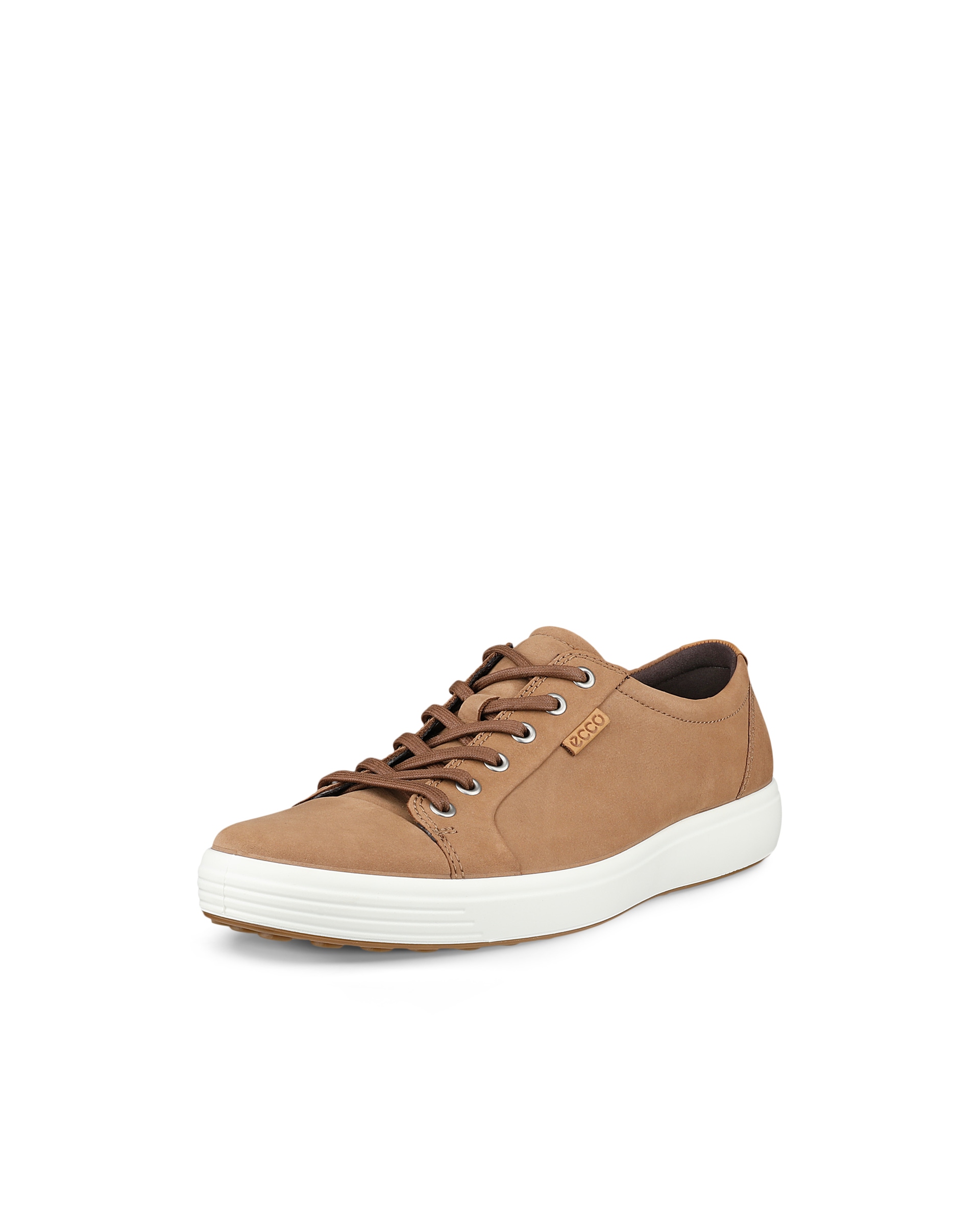 Men's ECCO® Soft 7 Nubuck Sneaker - Brown - Main