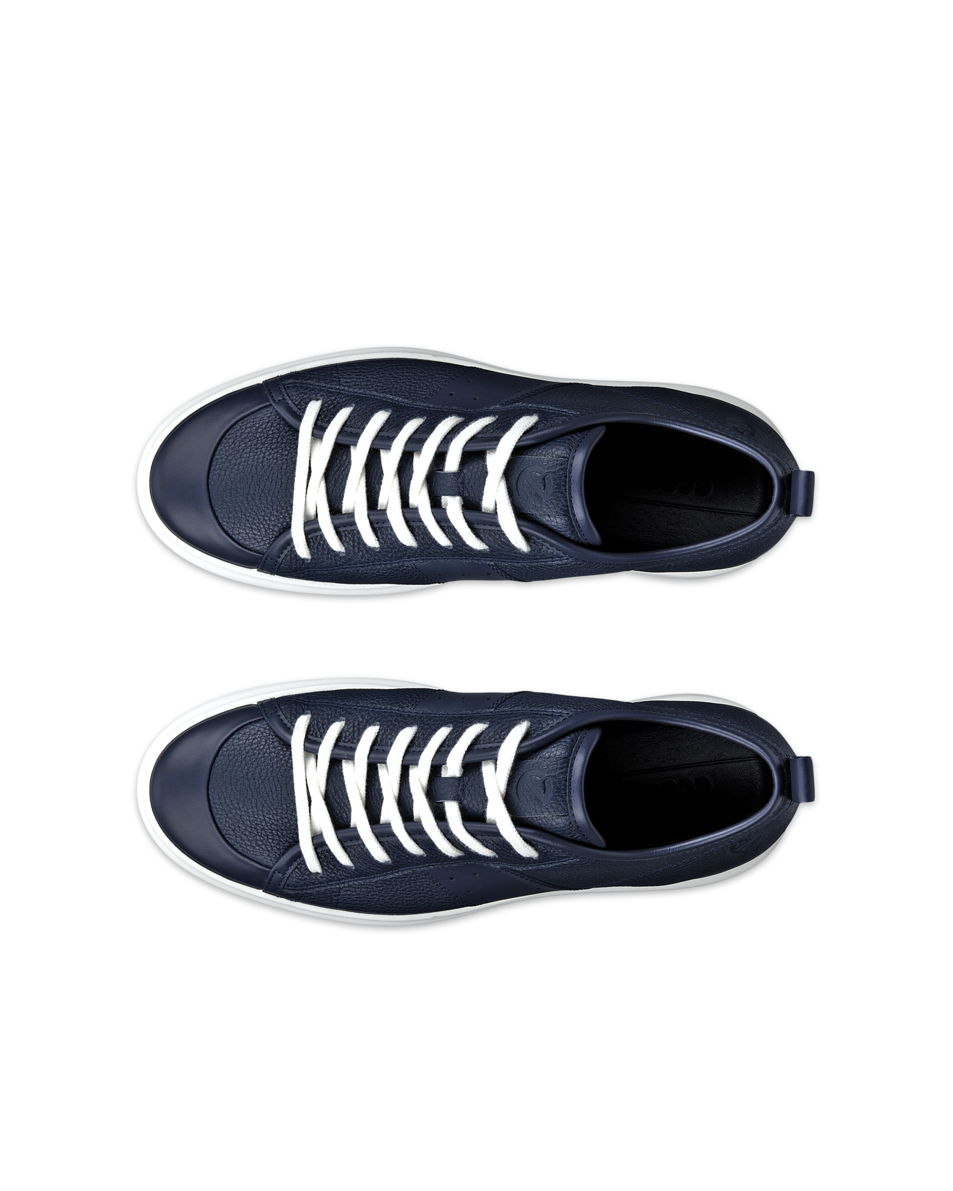 ECCO® Street Ace baskets en cuir pour homme - Bleu - Top left pair