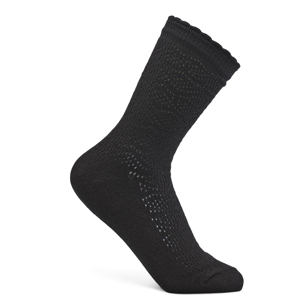 Women's ECCO® Classic Curved Mid-Cut Socks - Black - Detail-1