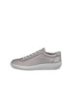 Men's ECCO® Soft Zero Leather Sneaker - Grey - Outside