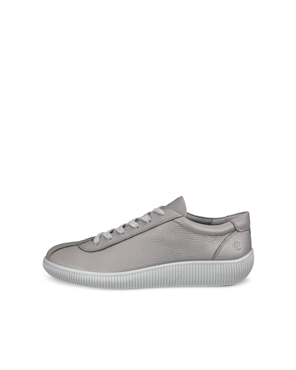 Men's ECCO® Soft Zero Leather Sneaker - Grey - Outside