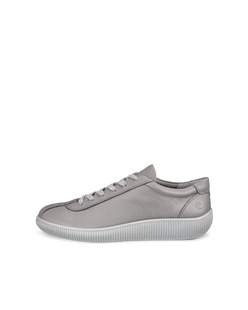 Men's ECCO® Soft Zero Leather Sneaker - Grey - Outside