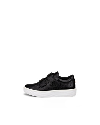 Kids' ECCO® Soft 60 Leather Two-Strap Sneaker - Black - Outside