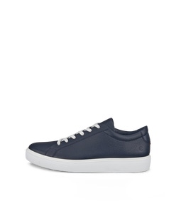 ECCO® Soft 60 baskets en cuir pour homme - Bleu - Outside