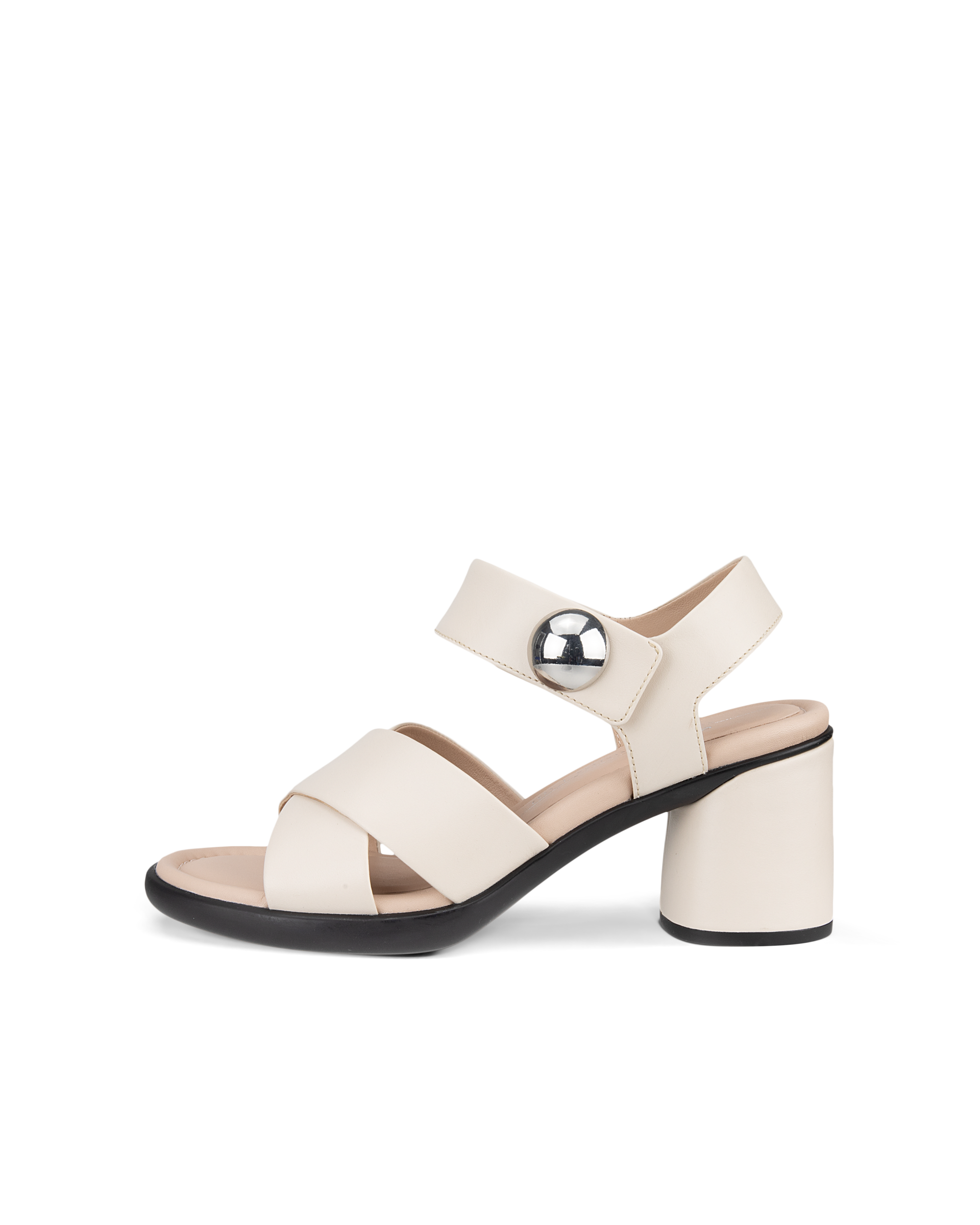 여성용 ECCO® Sculpted Sandal LX 55 가죽 힐 샌들 - Beige - Outside