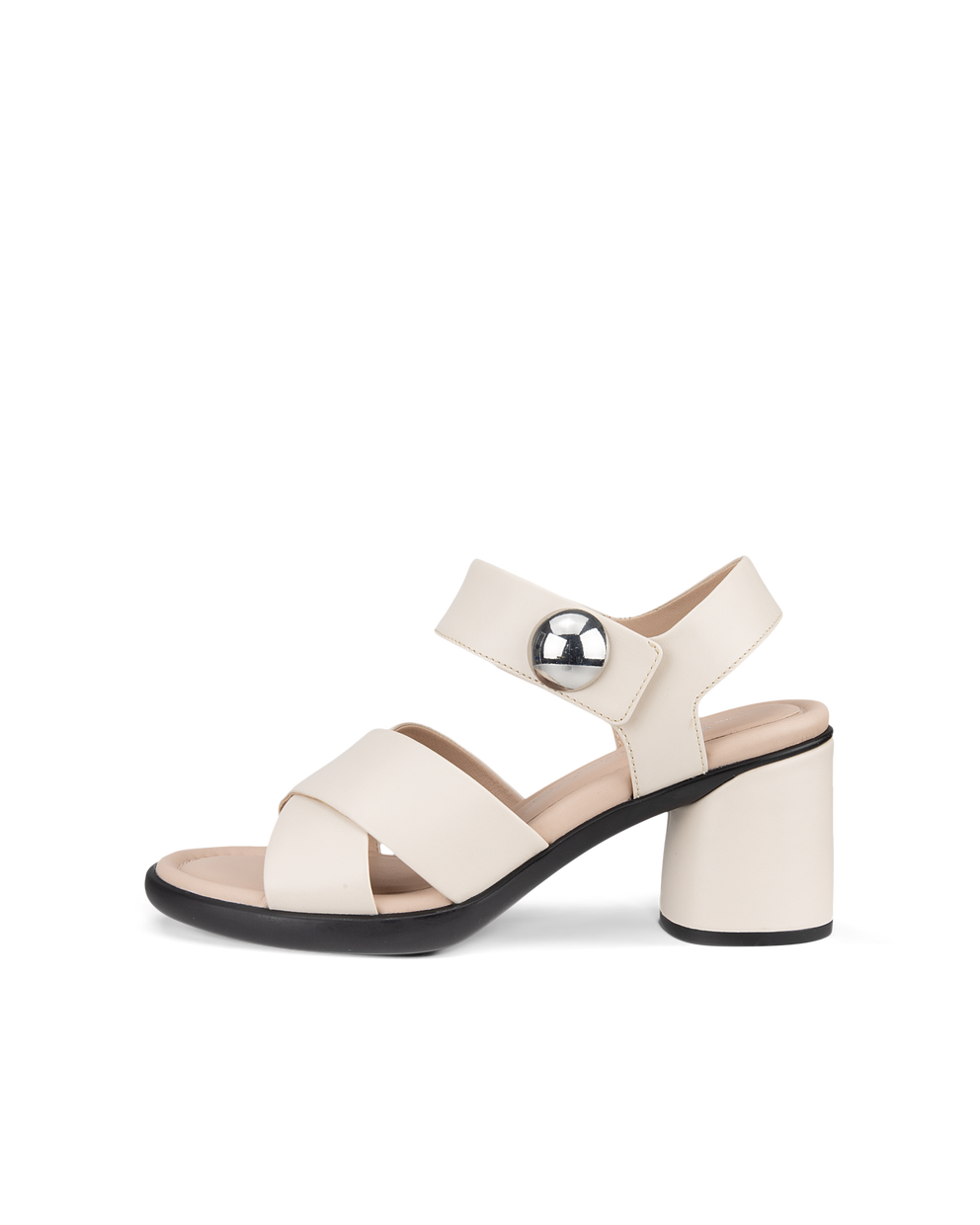 여성용 ECCO® Sculpted Sandal LX 55 가죽 힐 샌들 - Beige - Outside