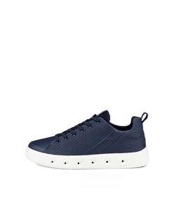 Men's ECCO® Street 720 Leather Gore-Tex Sneaker - Blue - Outside