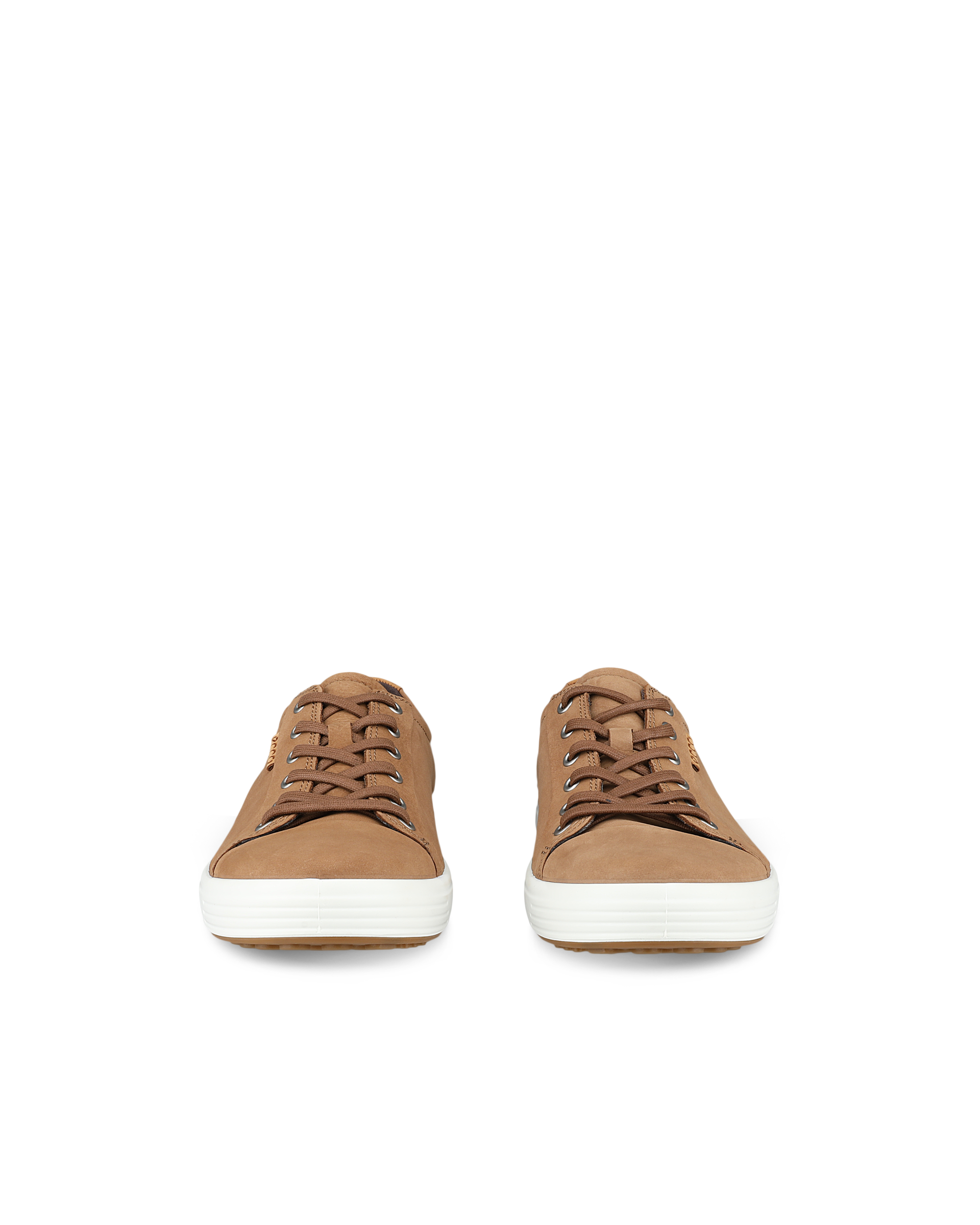 Men's ECCO® Soft 7 Nubuck Sneaker - Brown - Front pair