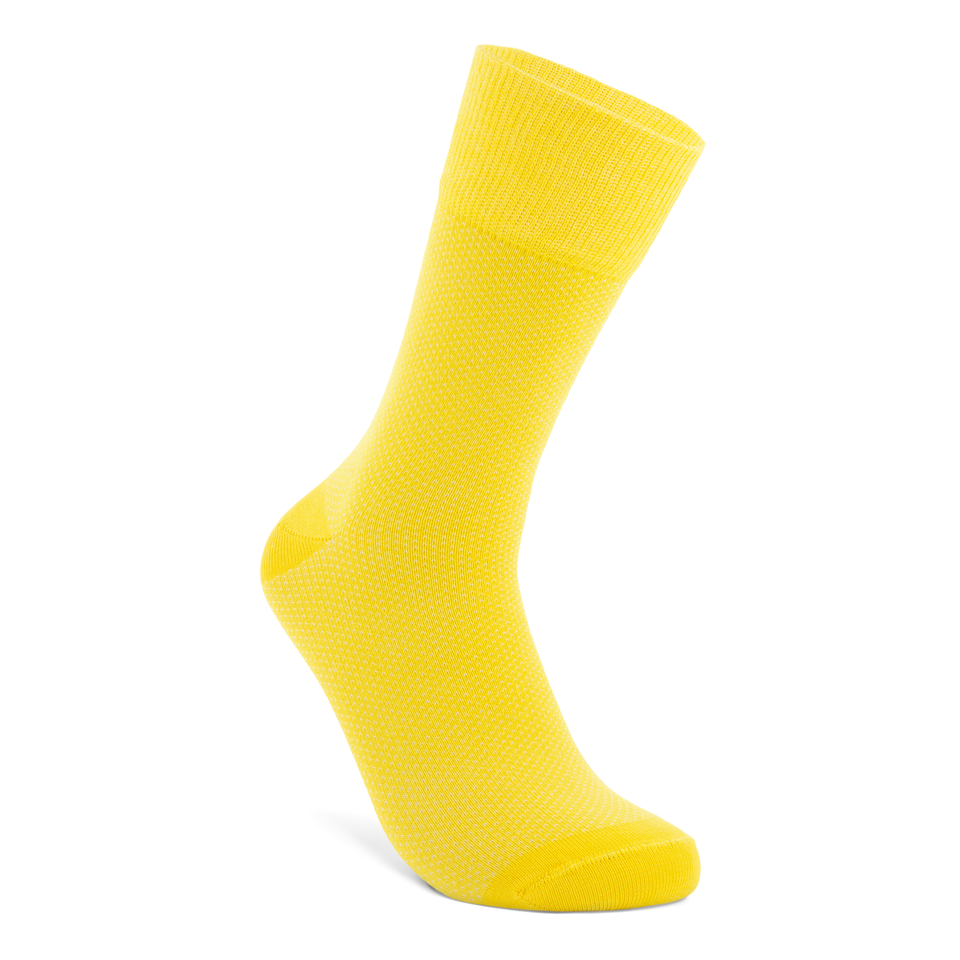 ECCO Men's Classic Birds Eye Mid-cut Socks - Yellow - Main