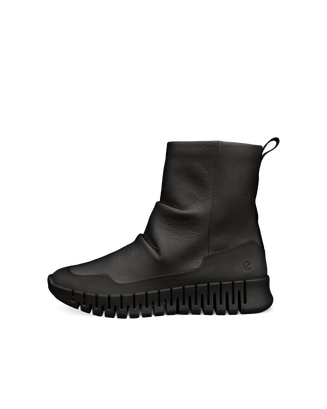 ECCO® Gruuv bottes mi-hautes en cuir pour femme - Noir - Outside