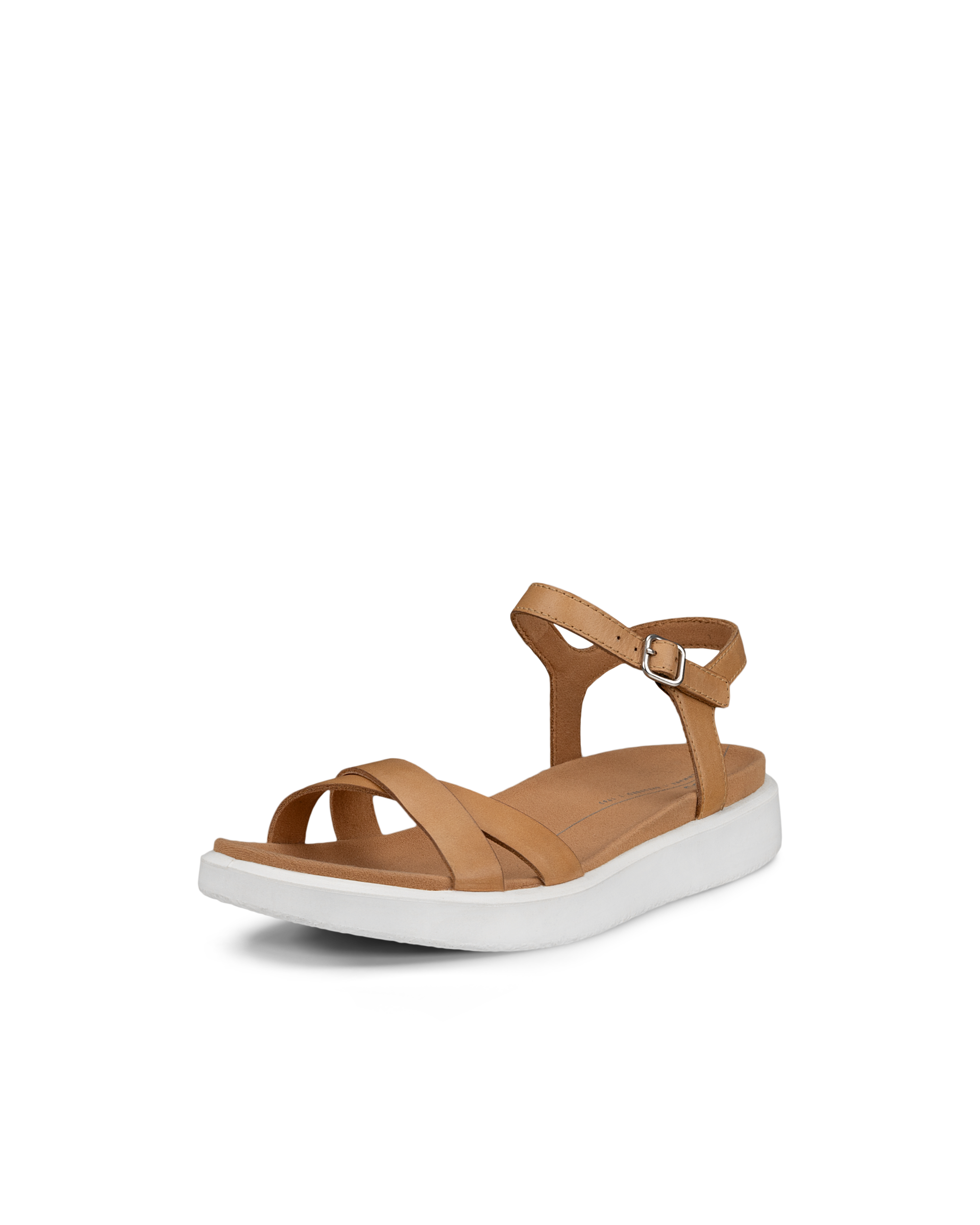 Women's ECCO® Yuma Nubuck Flat Sandal - Brown - Main