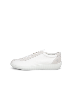 Men's ECCO® Soft Zero Leather Sneaker - White - Outside