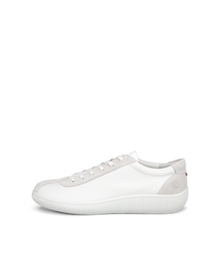 Zapatillas de piel ECCO® Soft Zero para hombre - Blanco - Outside