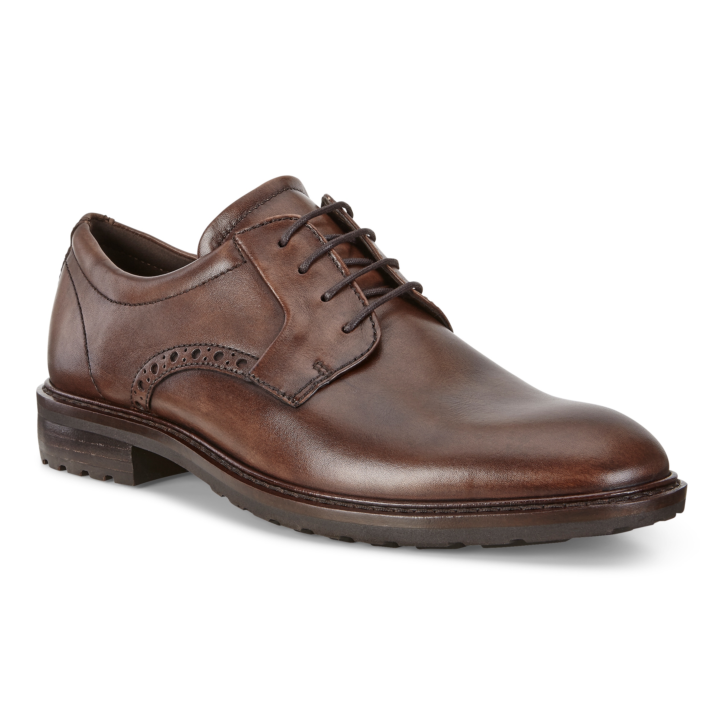ECCO Vitrus I Plain Toe Derby Shoes - Brown - Main