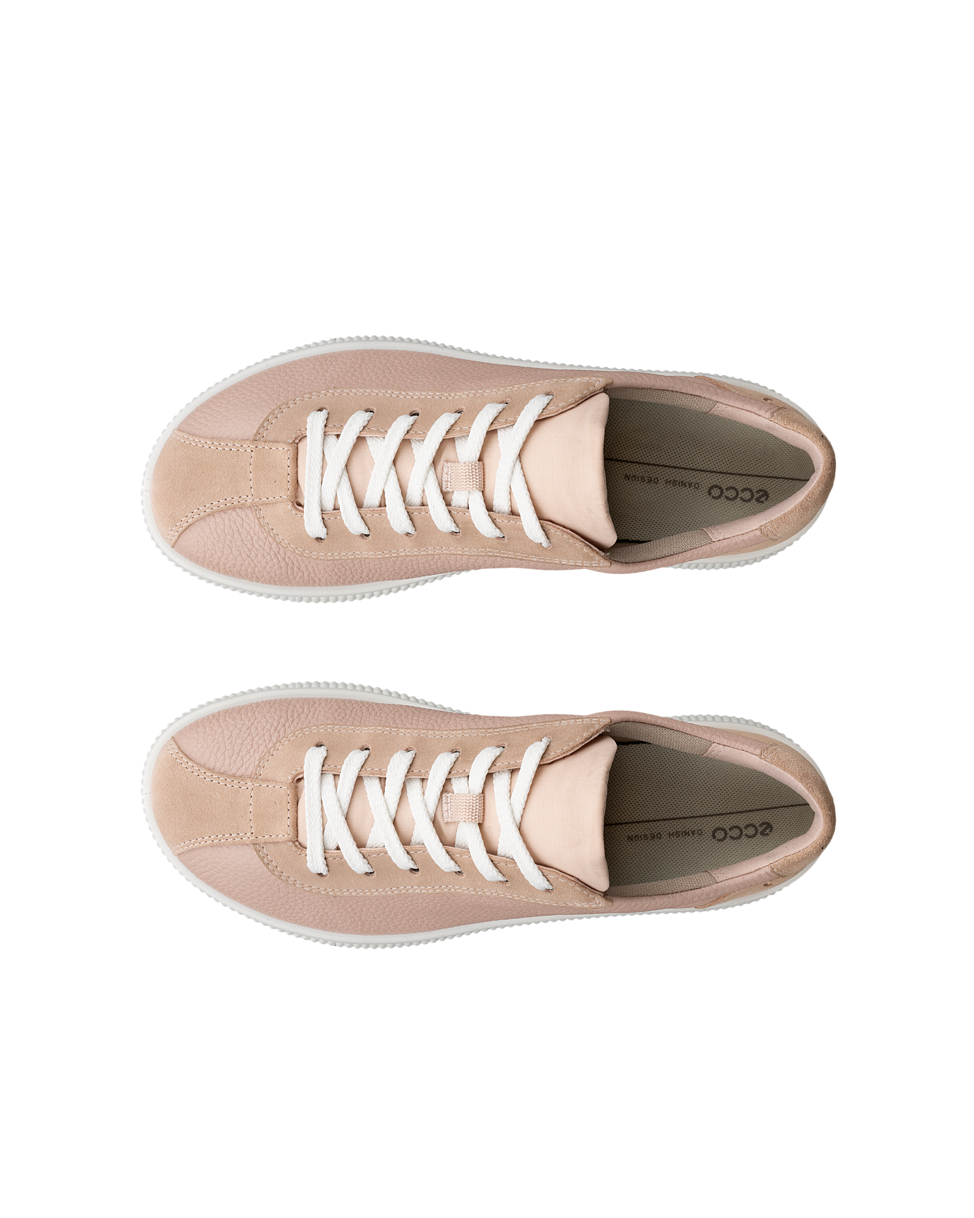 Women's ECCO® Soft Zero Leather Sneaker - Pink - Top left pair