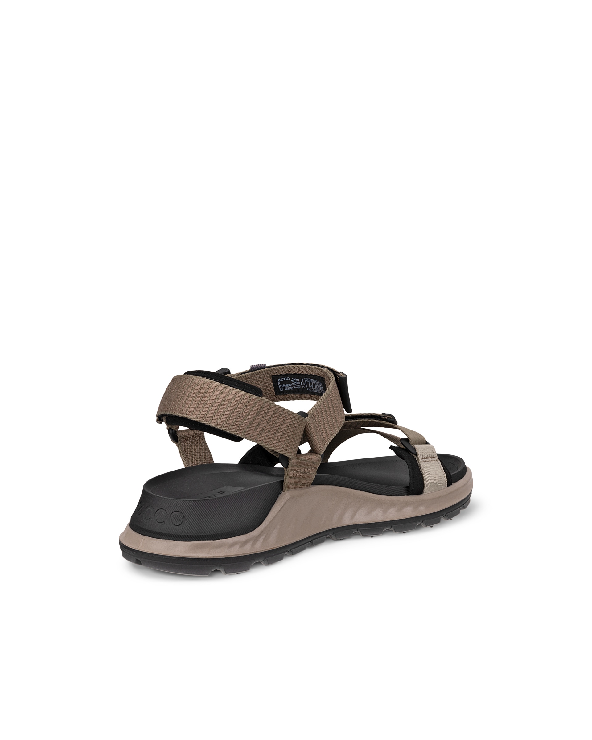 Men's ECCO® Exowrap Textile Sandal - Beige - Back