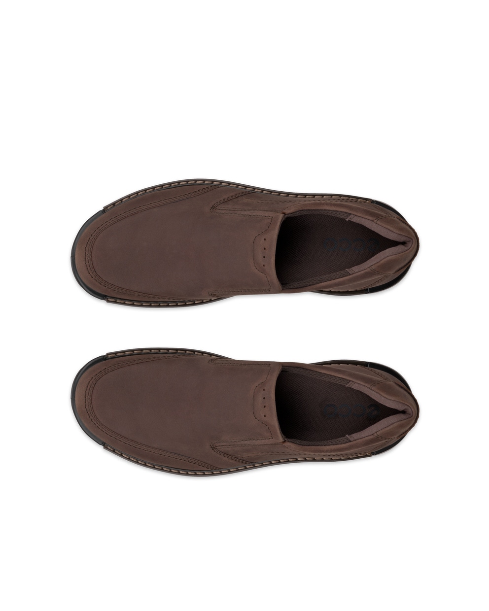 Men's ECCO® Fusion Leather Slip-On - Brown - Top left pair