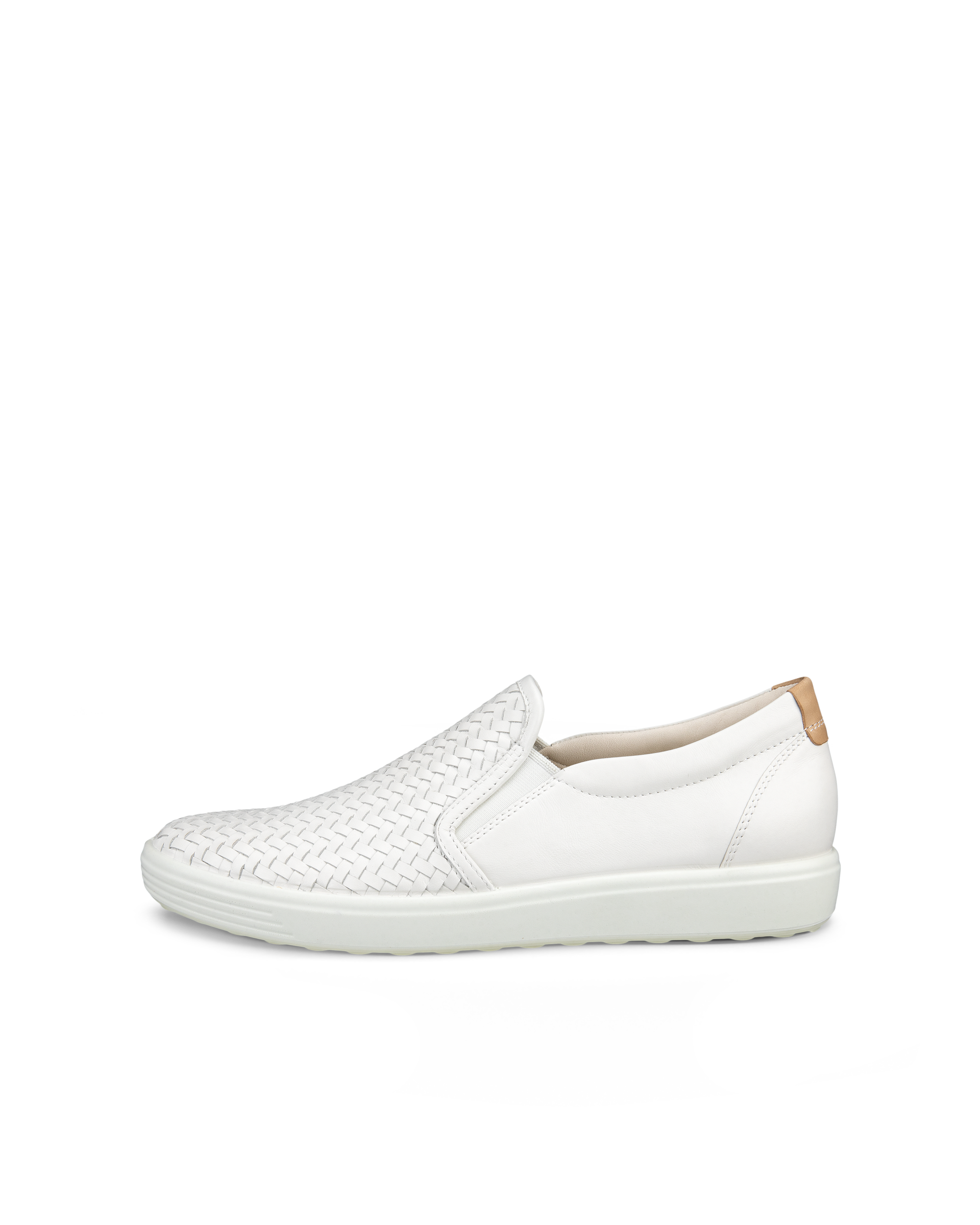 Women's ECCO® Soft 7 Leather Slip-On Sneaker - White - Outside