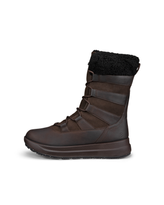 Women's ECCO® Solice Nubuck Waterproof Winter Boot - Brown - Outside