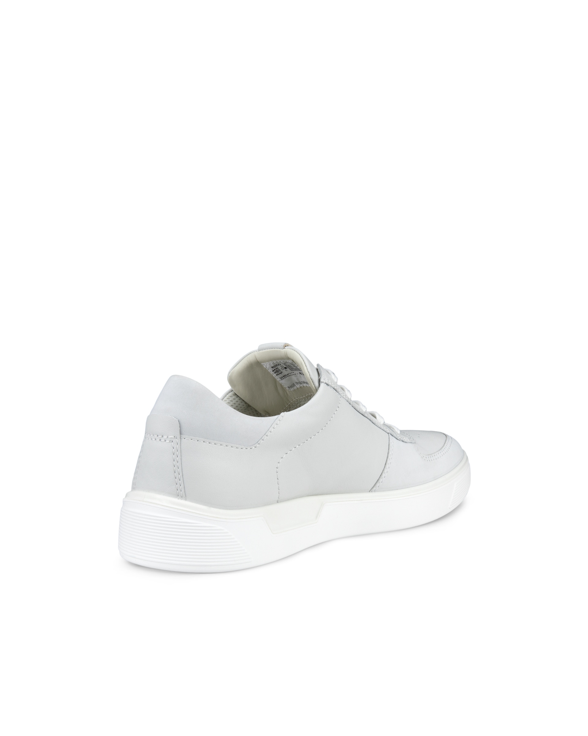 Men's ECCO® Street Tray Leather Sneaker - White - Back