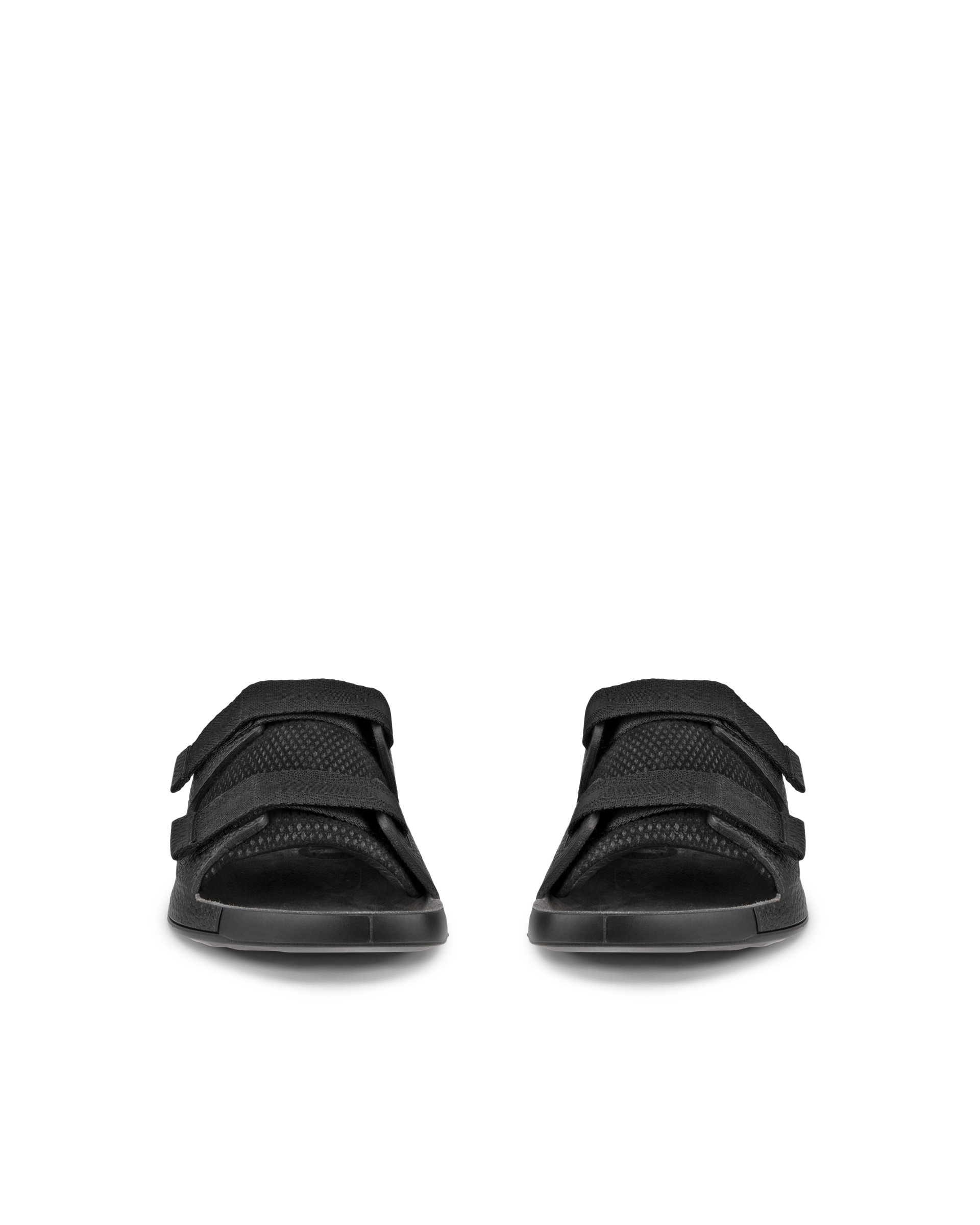 Men's ECCO® Cozmo Leather Two Strap Sandal - Black - Front pair