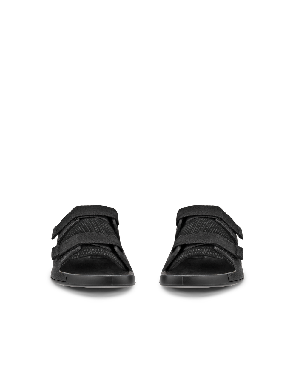 Men's ECCO® Cozmo Leather Two Strap Sandal - Black - Front pair