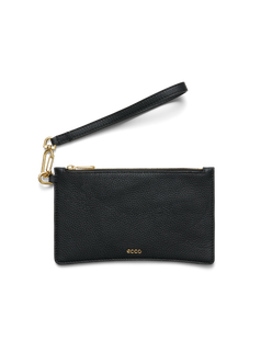 ECCO® Wristlet Pebbled pochette cuir pour femme - Noir - Main