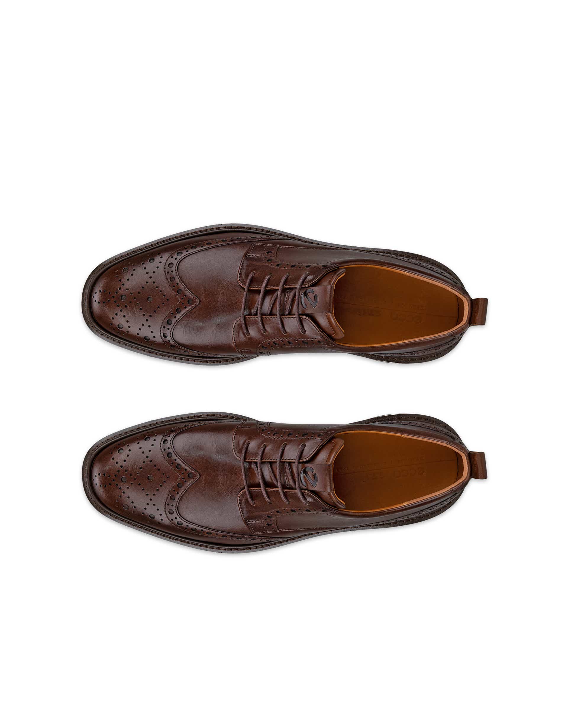 ECCO ST.1 Hybrid メンズ レザーブローグシューズ - 茶色 - Top left pair