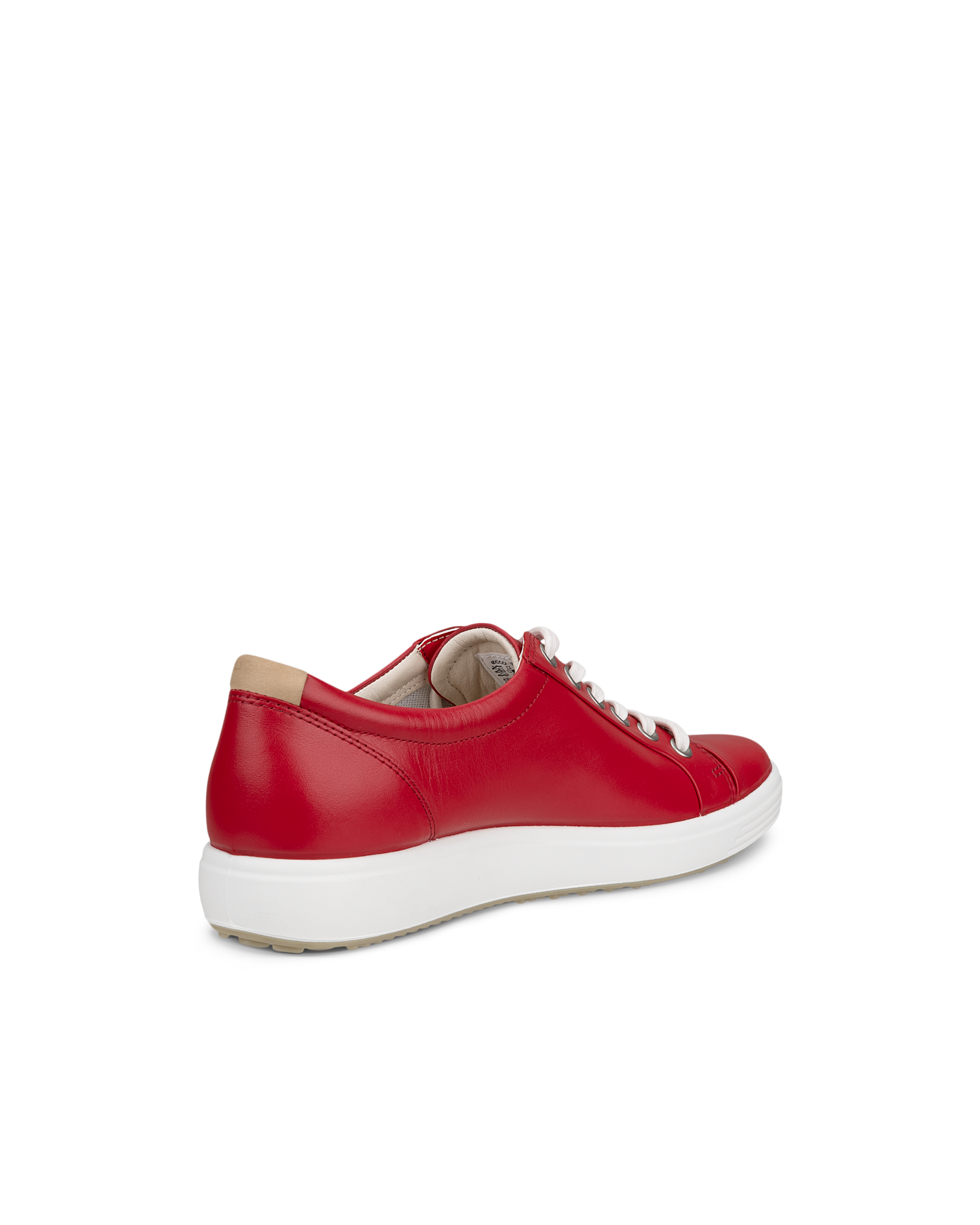 Women's ECCO® Soft 7 Leather Sneaker - Red - Back