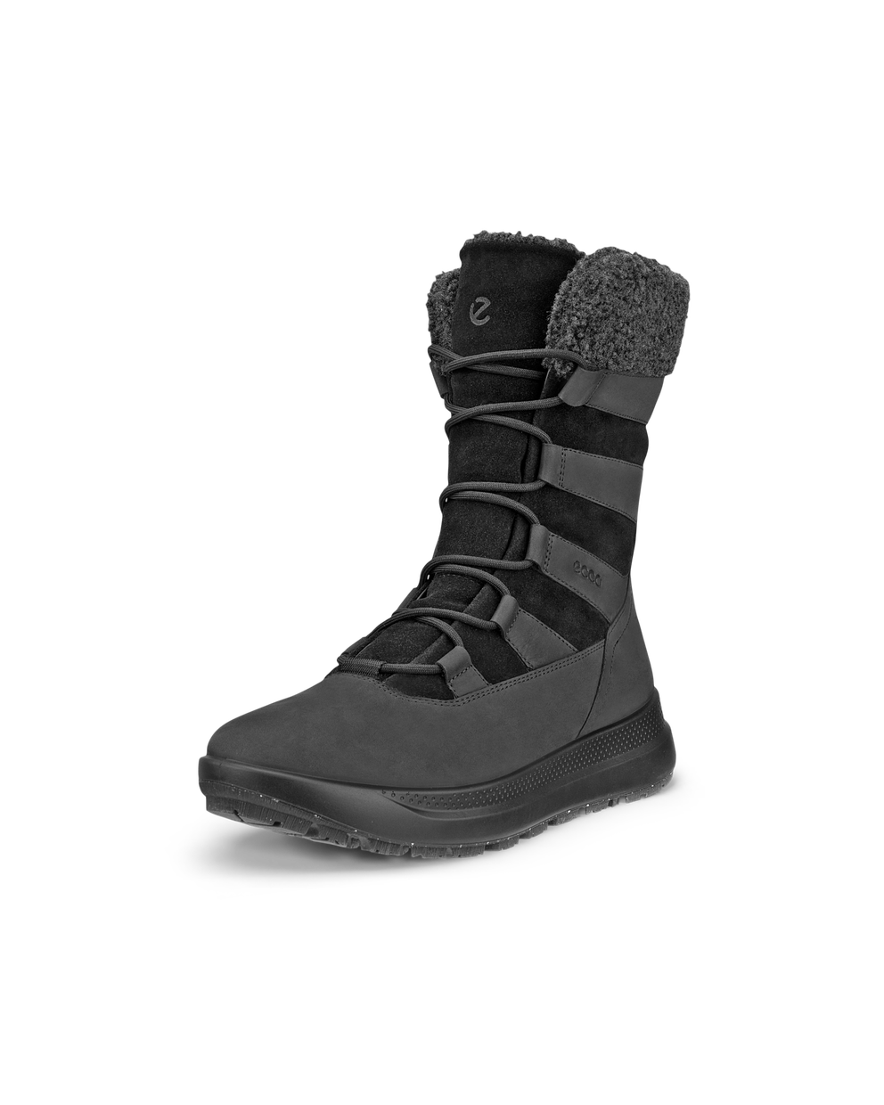 Women's ECCO® Solice Nubuck Waterproof Winter Boot - Black - Main