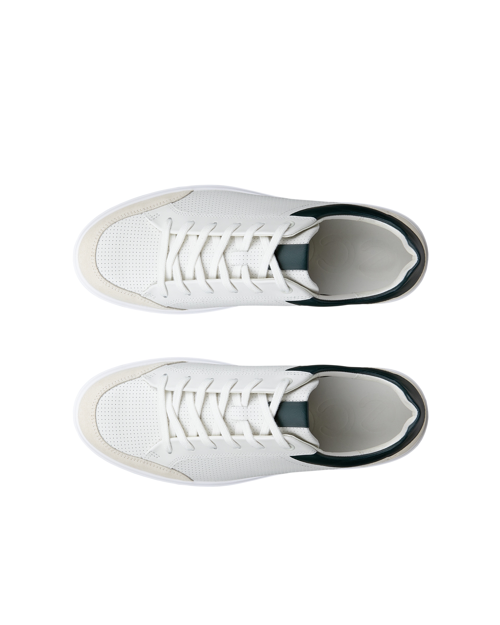 Men's ECCO® Soft 60 Leather Sneaker - White - Top left pair