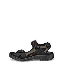 Men's ECCO® Offroad Yucatan Nubuck Walking Sandal - Black - Outside