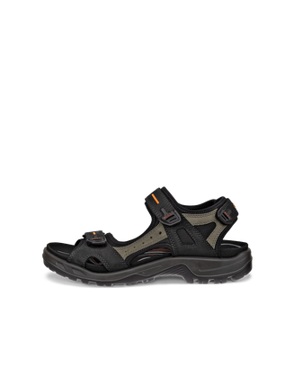 Men's ECCO® Offroad Nubuck Hiking Sandal - Black - Outside